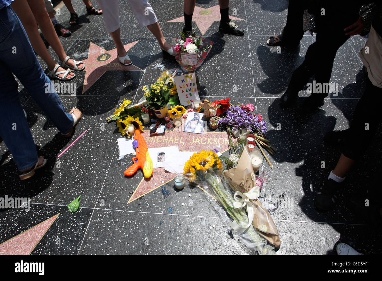 Michael Jackson's star on The Hollywood Walk of Fame on the 1st ...