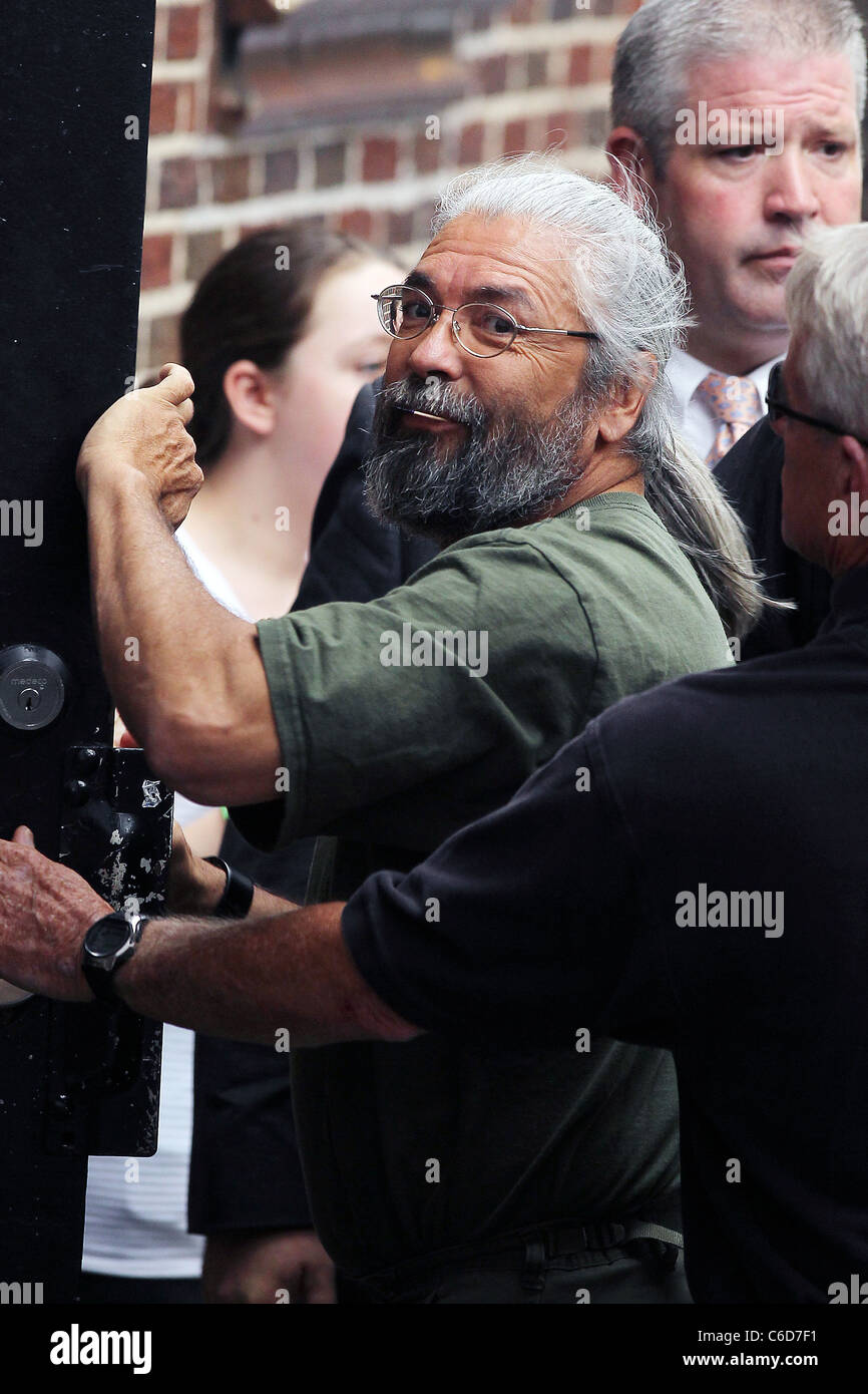 Gary Faulkner, aka 'Rocky Mountain Rambo' outside Ed Sullivan Theatre