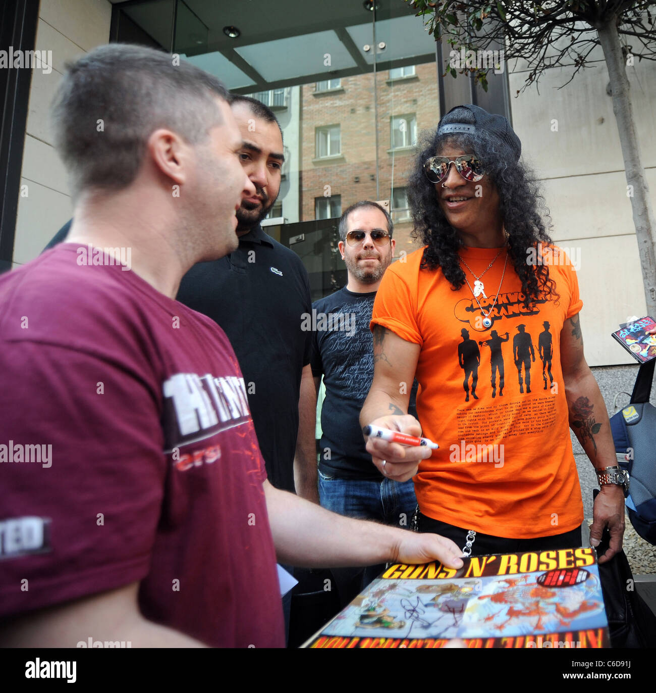 STOCKHOLM 2012-04-24 Slash, Guns N 'Roses former guitarist visiting Sweden  to promote his second solo album. Foto: Pontus Lundahl / SCANPIX / kod  10050 Stock Photo - Alamy