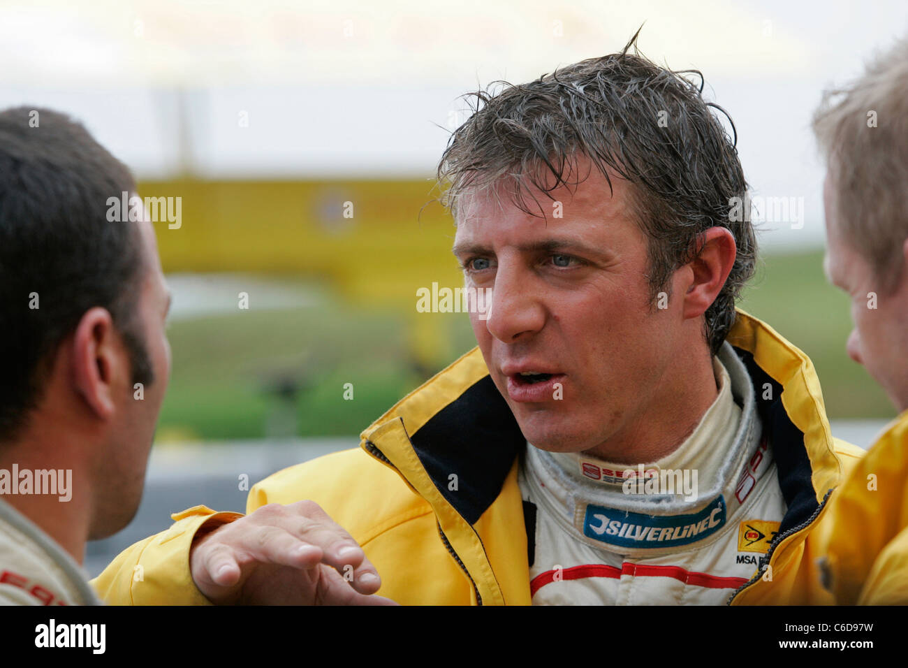 Jason Plato, British Touring Car racing driver at Knockhill Racing Circuit, Scotland Stock Photo