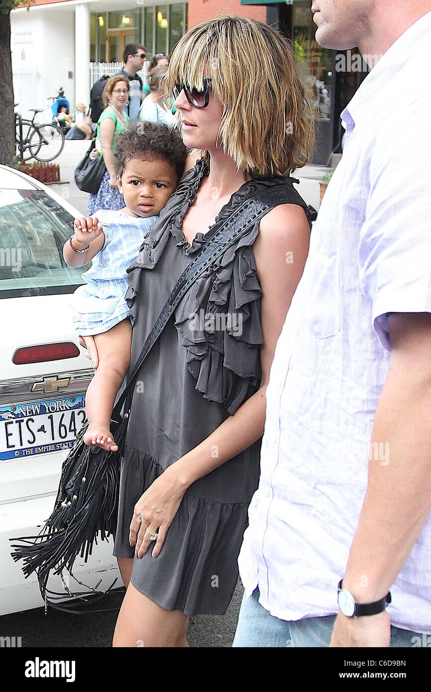 Heidi Klum leaving Bar Pitti in Manhattan's West Village with her