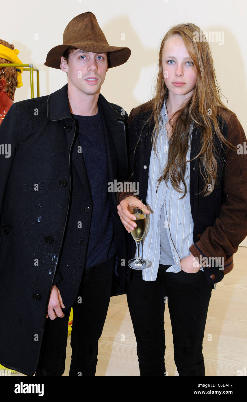 Johnny Borrell and Edie Campbell Newspeak: British Art Now Part I - private view held at The Saatchi Gallery. London, England - Stock Photo