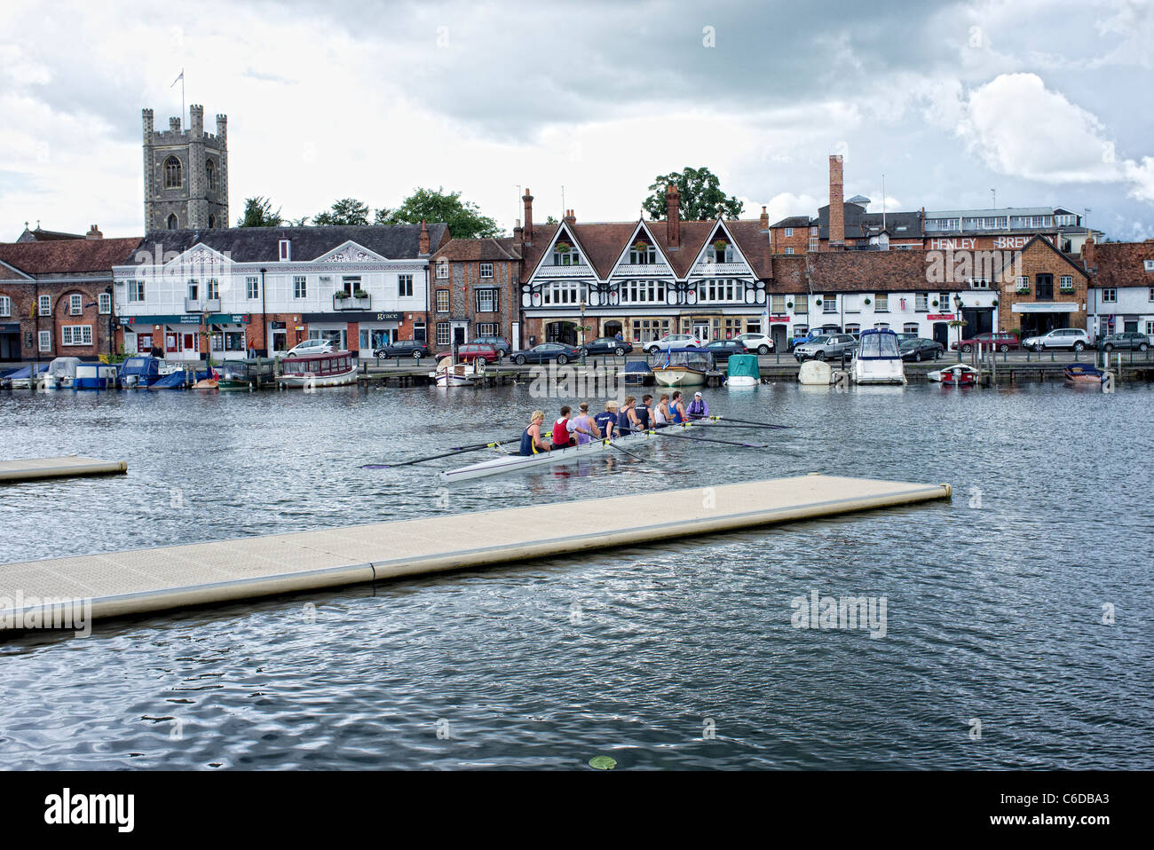 Henley regatta rowing practice Stock Photo