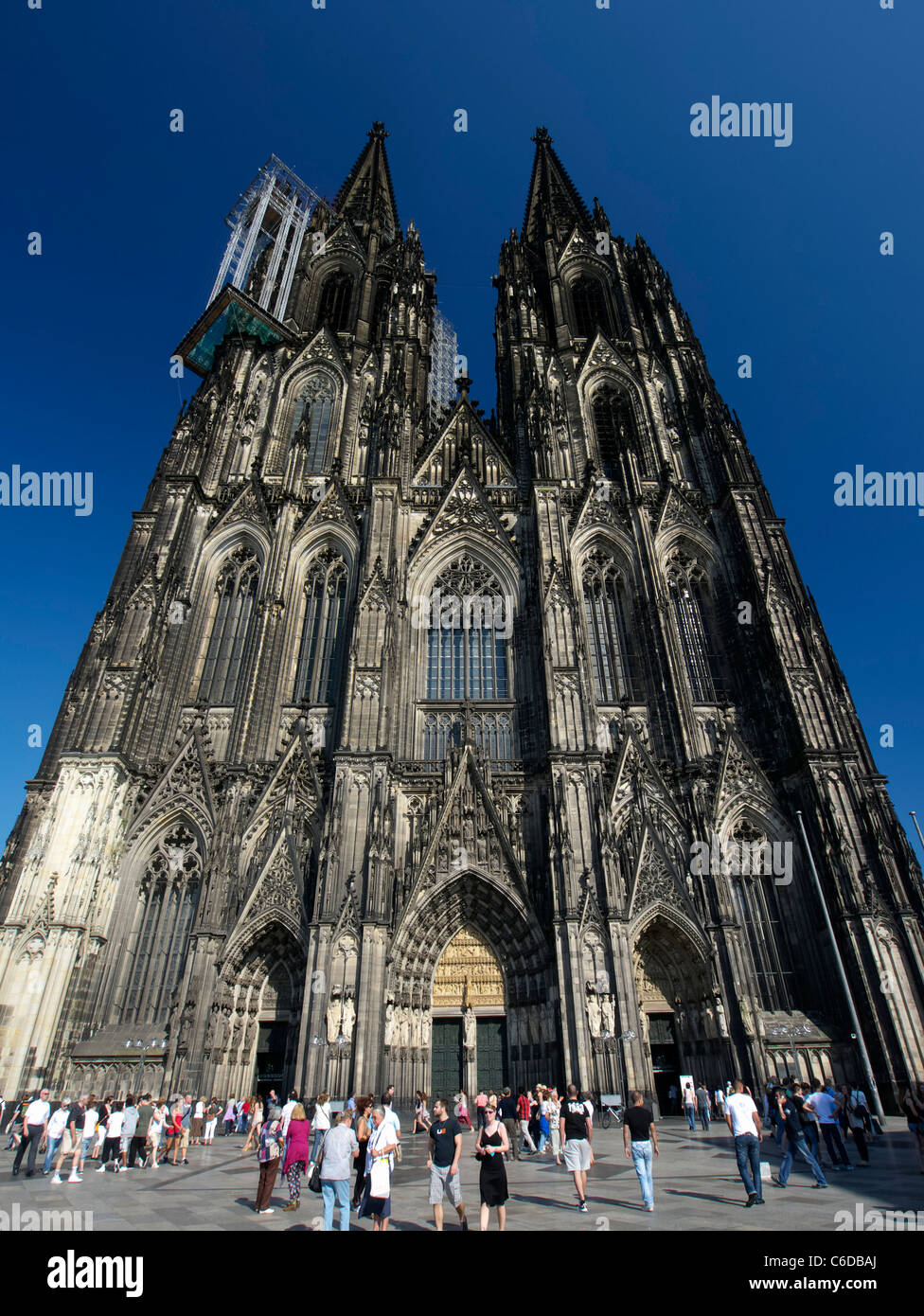 View of famous Cathedral or Dom in Cologne Germany Stock Photo