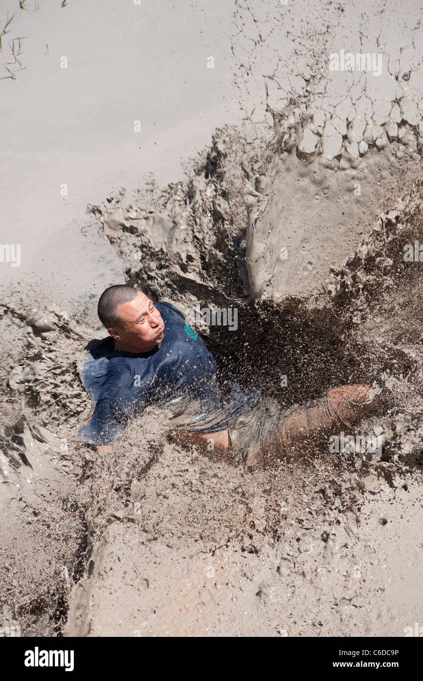 Mud Slide Fun Stock Photo