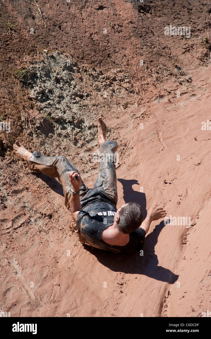 Mud Slide Fun Stock Photo