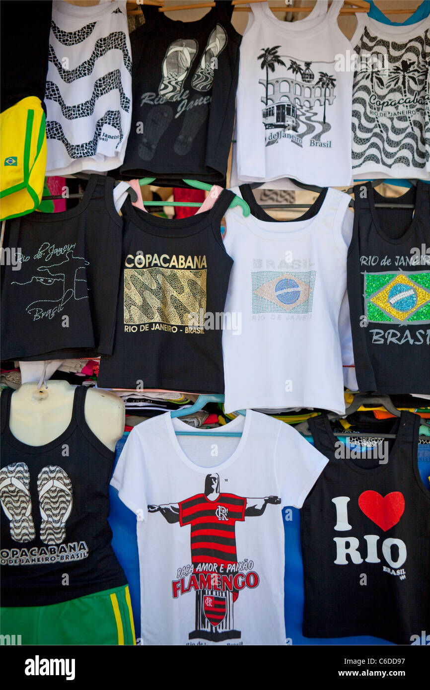 Souvenir Tee shirts, Rio De Janeiro, Brazil Stock Photo