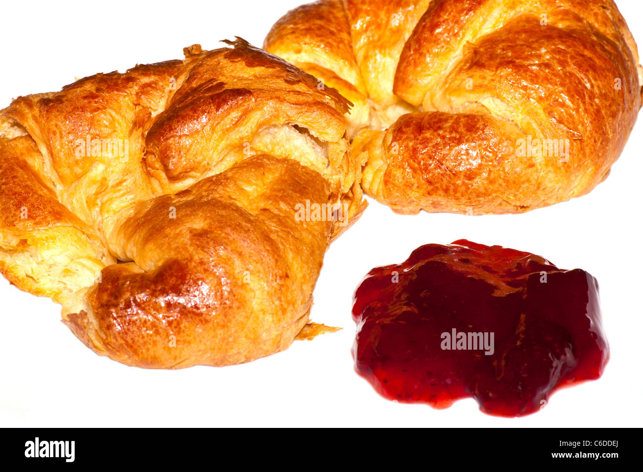 Croissants And Jam Stock Photo