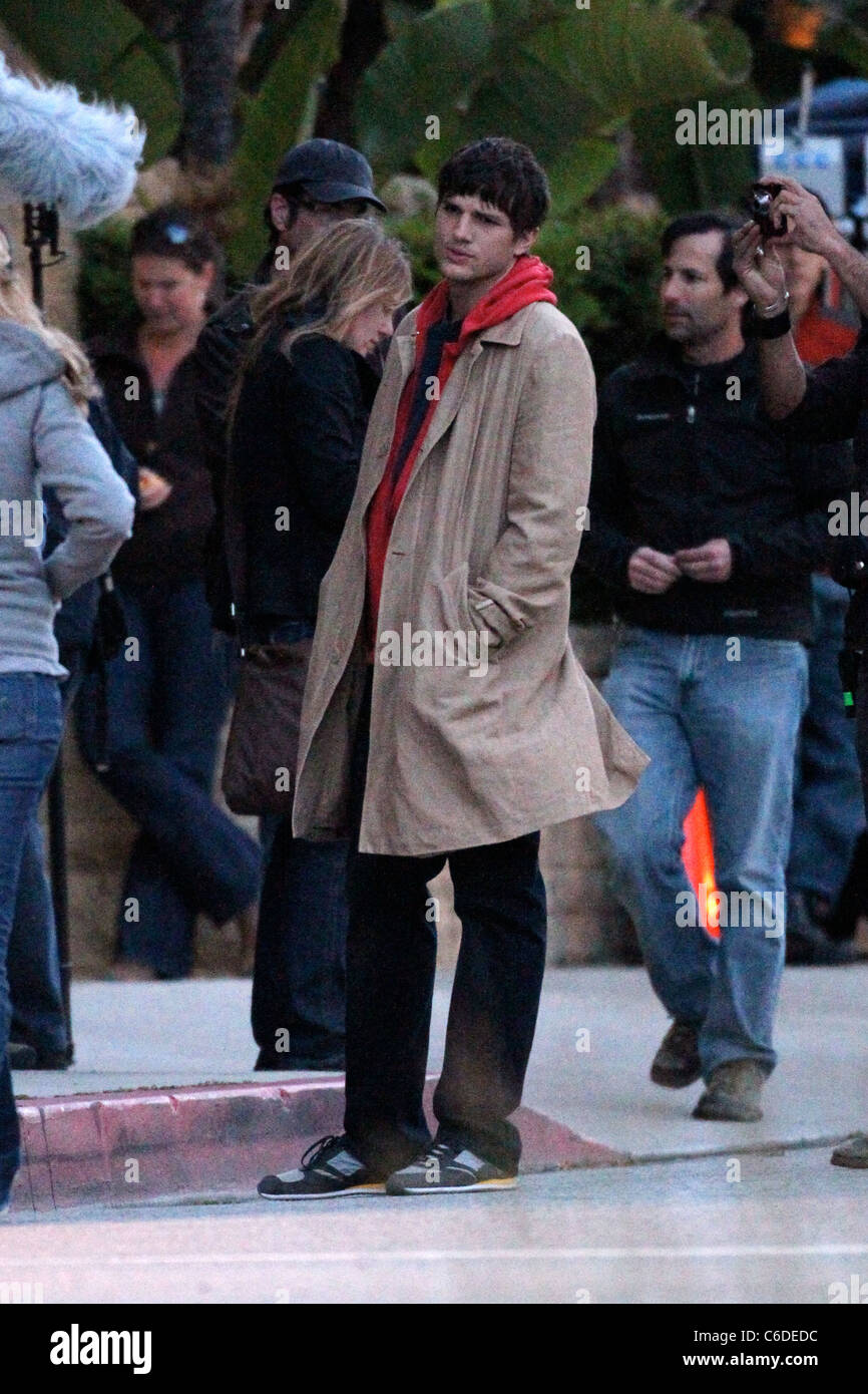 Ashton Kutcher filming scenes for his new movie on location in Beverly