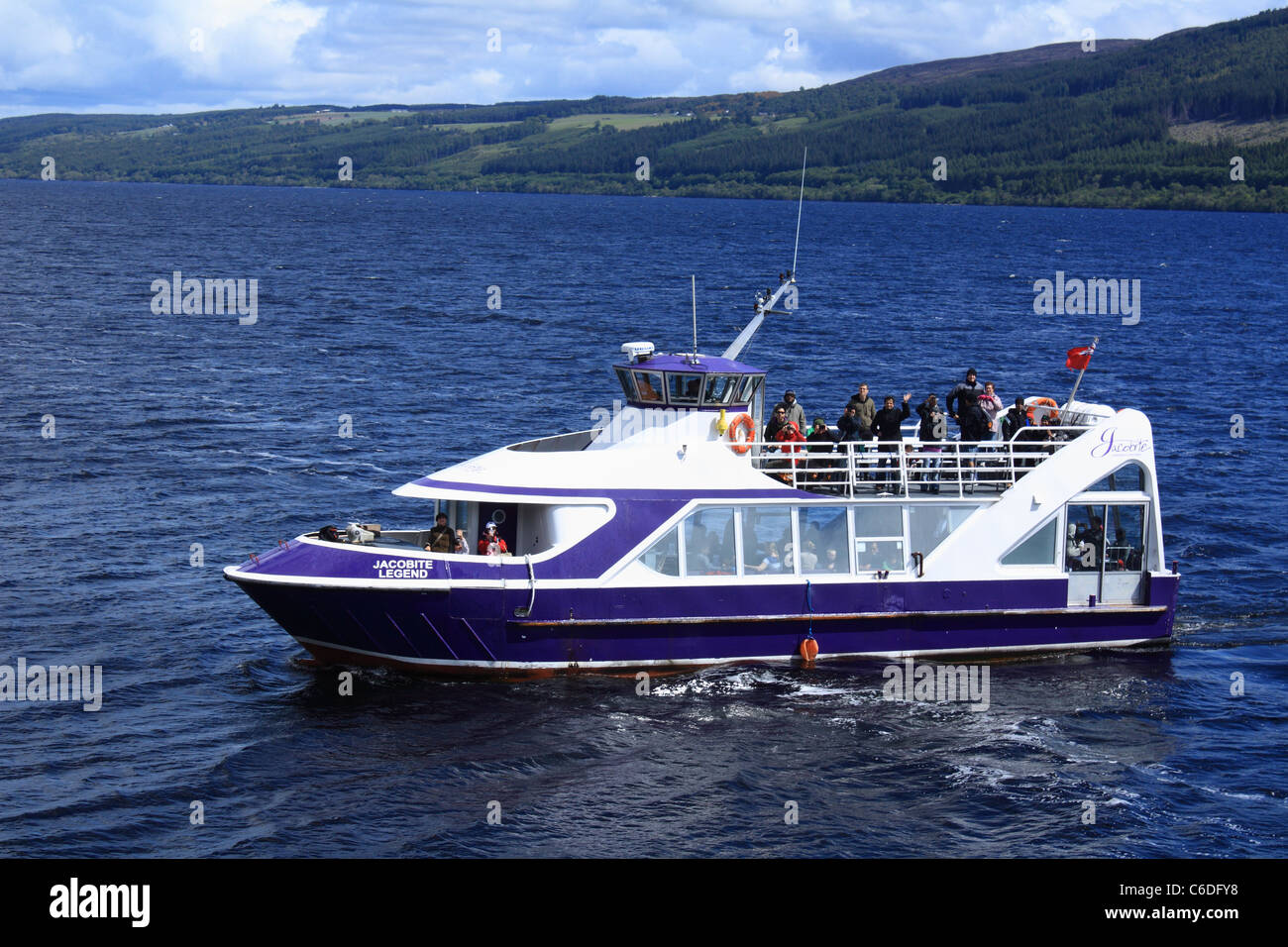 Pleasure Boat on Loch Ness Stock Photo Alamy