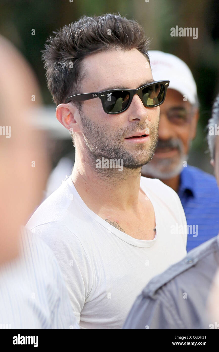 Adam Levine Celebrities arriving at the Staples Center to watch Los Angeles  Lakers vs. Boston Celtics Game 1 of the NBA Stock Photo - Alamy