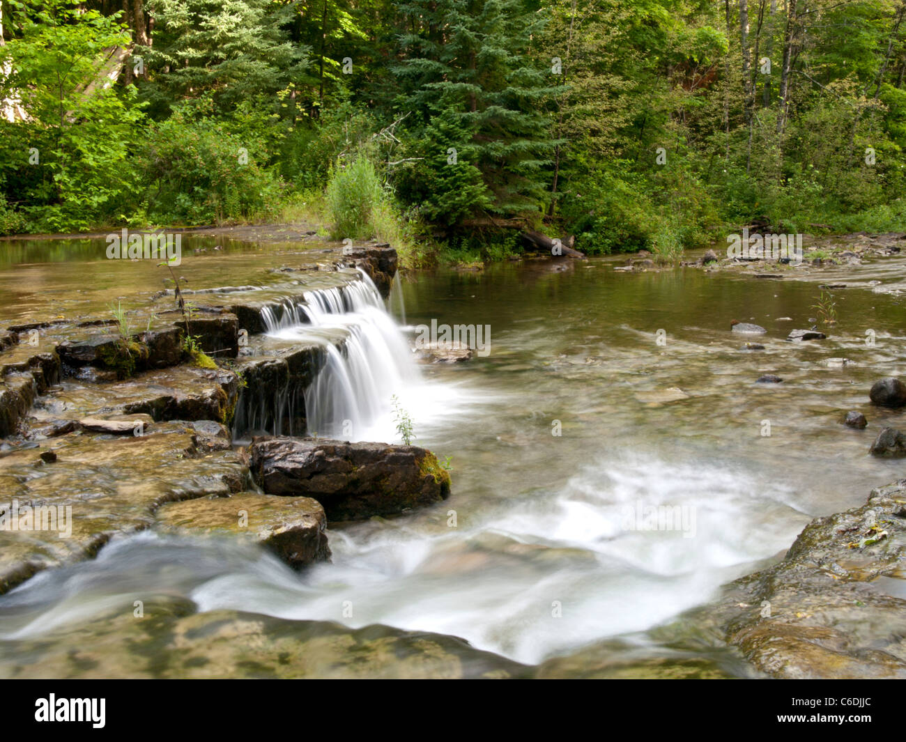Au Train Lower Waterfalls in the Hiawatha Forest in Michigan's upper