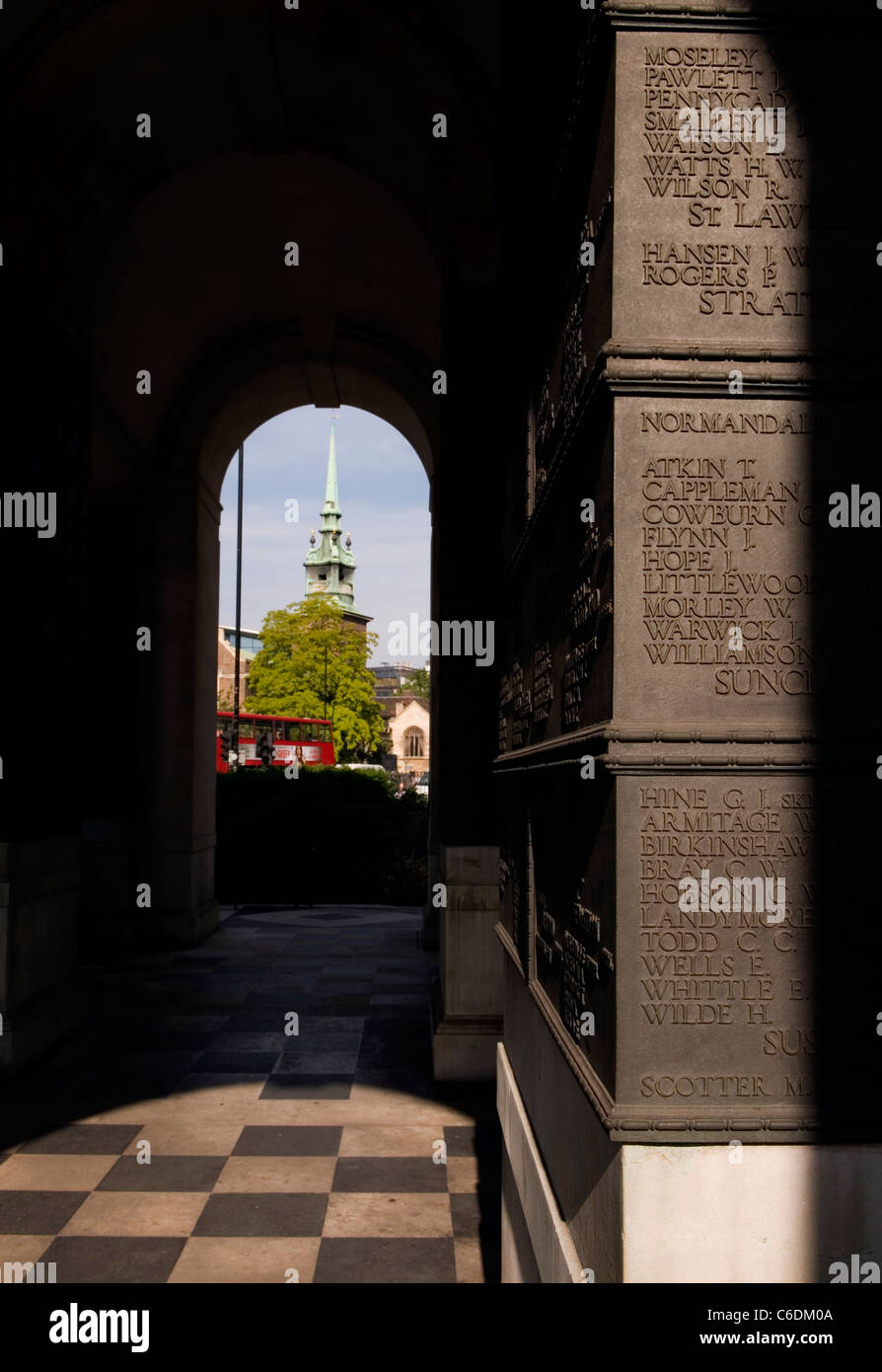 Tower Hill Memorial for Merchant Navy, Tower Hill, London, England. Maintained by the Commonwealth War Graves Commission, CWGC. Stock Photo