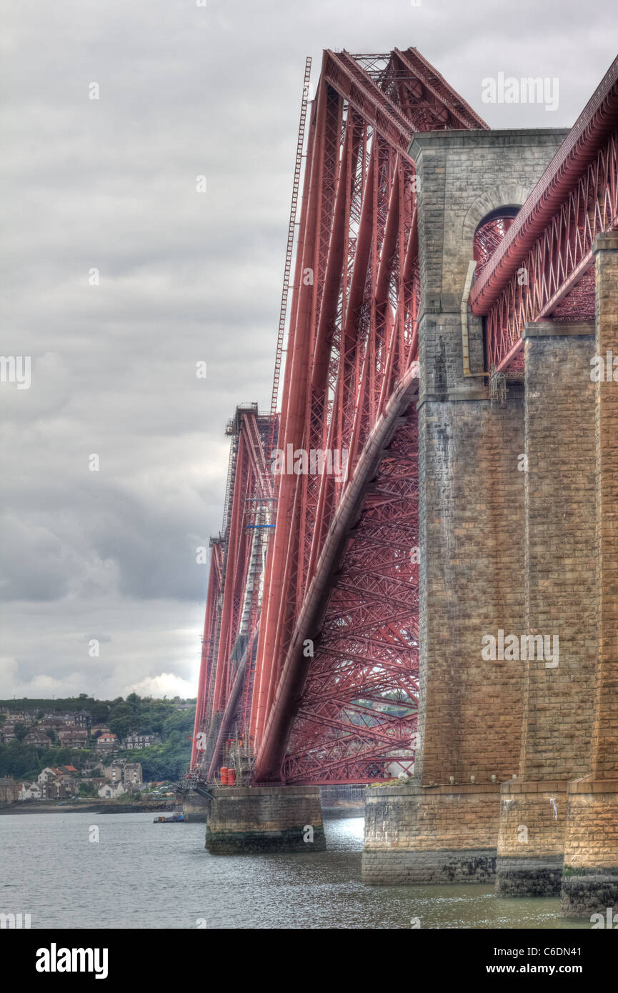 Hdr image of the World famous Forth Rail Bridge spanning the Firth of Forth, Scotland. Stock Photo