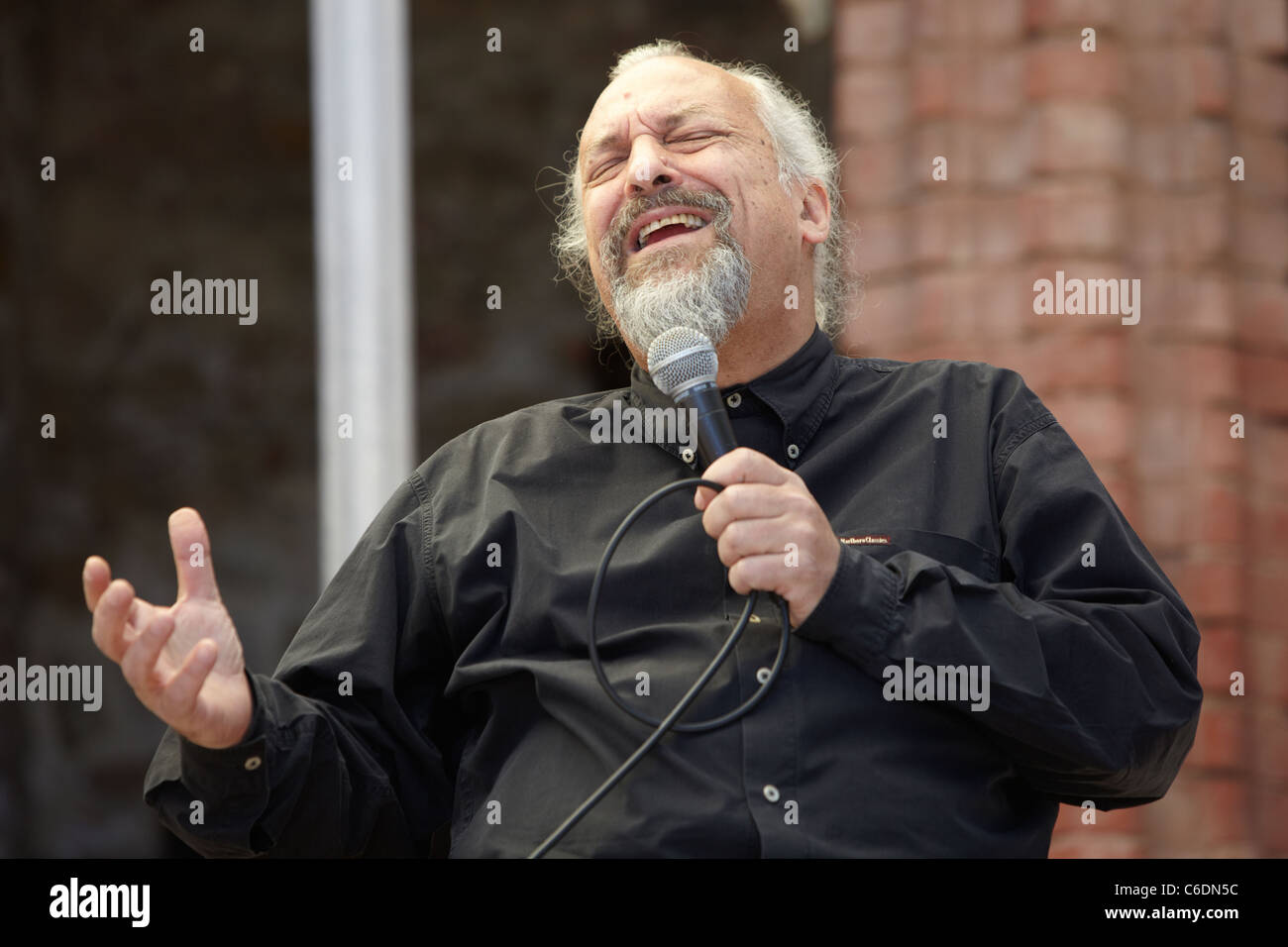 NOVELLO, ITALY - MAY 28: Singer Eugenio Finardi at Collisioni 2011 on May  28, 2011 Novello, Italy. Stock Photo