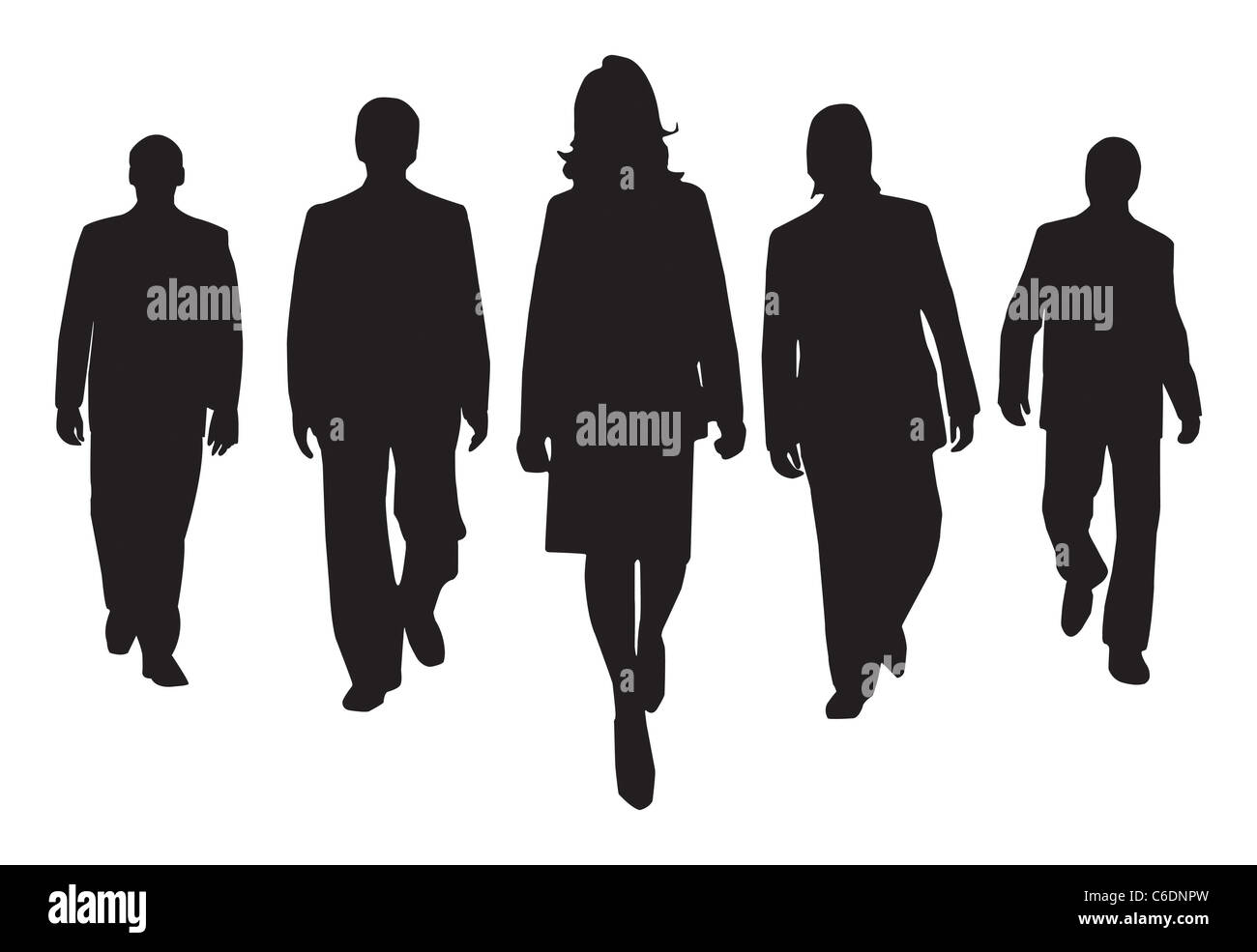 team of office workers in silhouette Stock Photo - Alamy