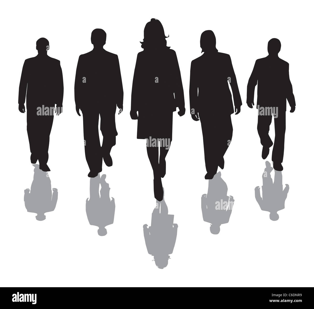 team of office workers in silhouette Stock Photo - Alamy