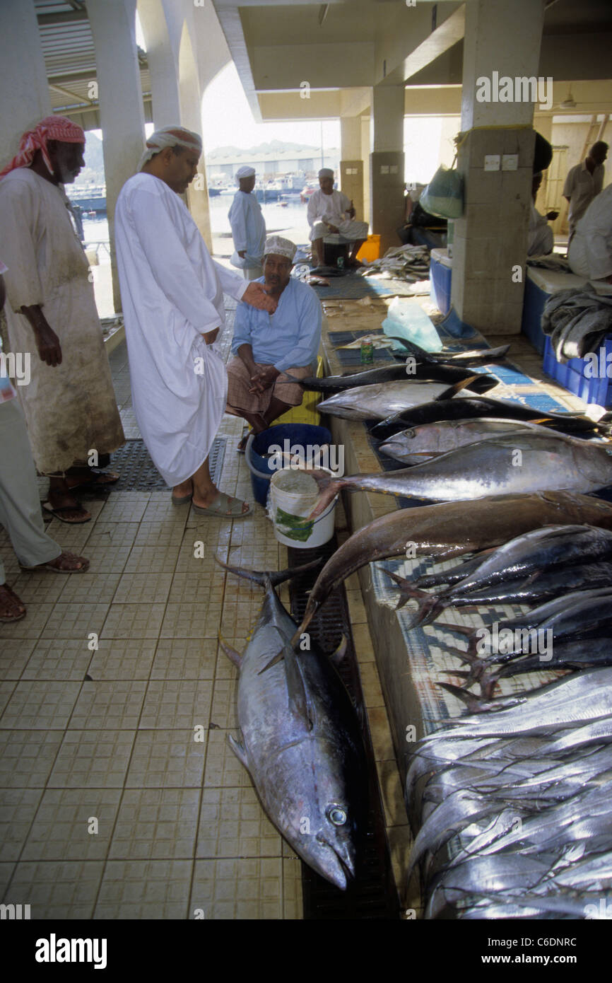 Fischmarkt, Fischer, Hauptstadt, Mutrah, Muscat, Fish market, fisherman, Mutrah, Muscat Stock Photo