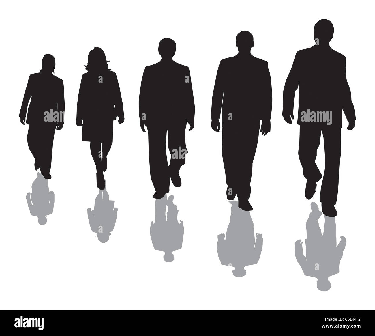 team of office workers in silhouette Stock Photo - Alamy