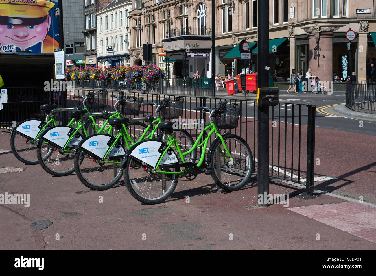 ScratchBikes a cycle hire scheme operated in Newcastle upon Tyne Stock Photo