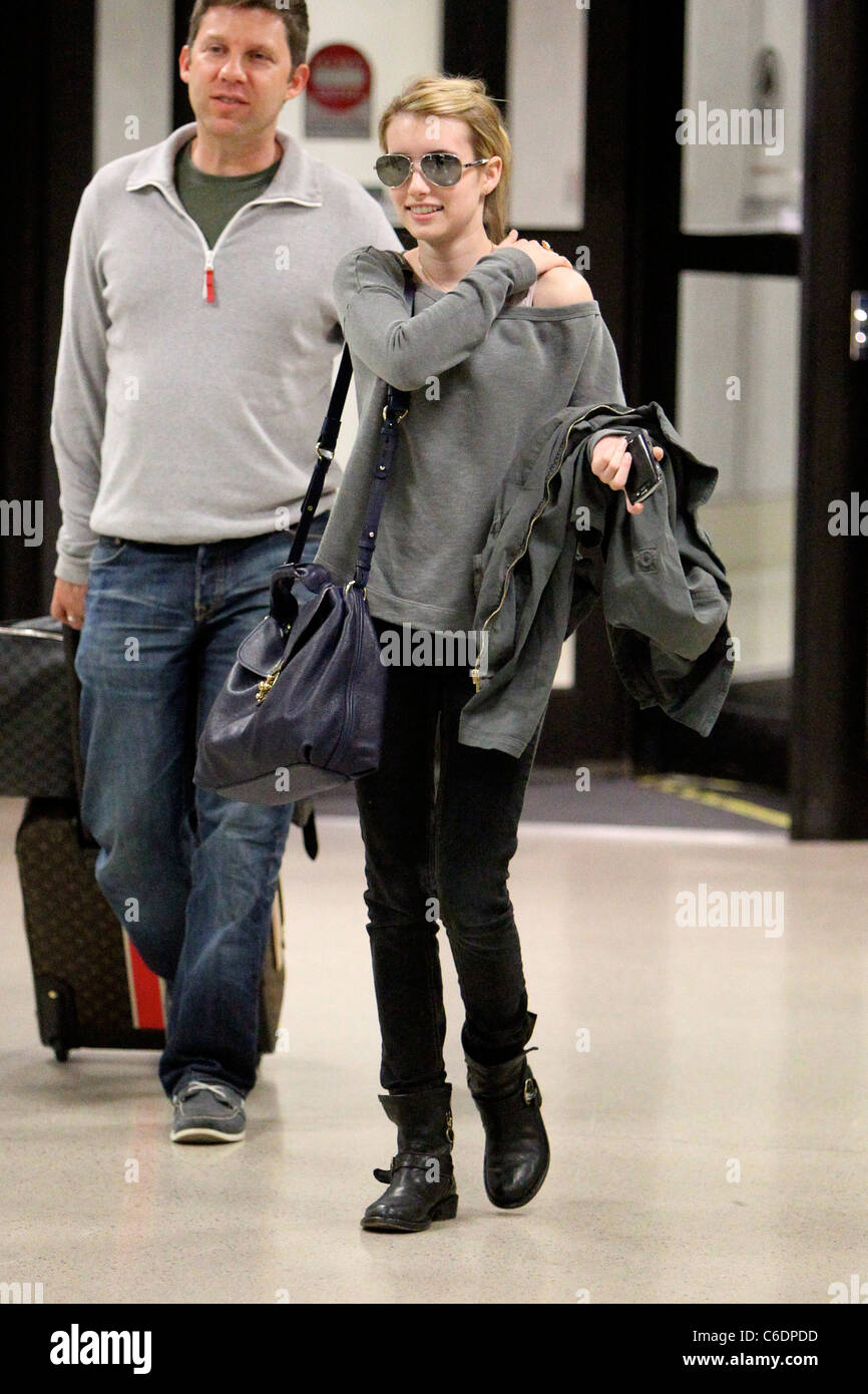 Emma Roberts arriving on a flight at LAX airport in Los Angeles on May 7,  2013