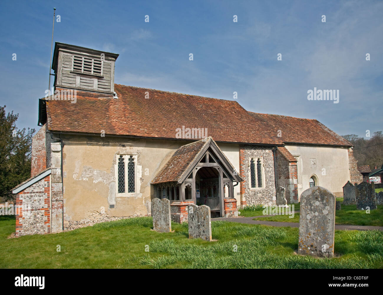 St Nicholas Church, Leckford, Hampshire, England Stock Photo