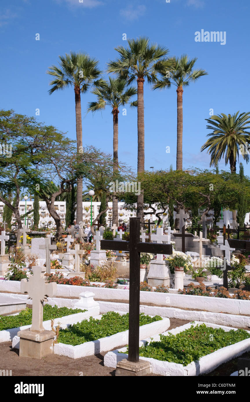 San Carlos Cemetery, Puerto de la Cruz, Tenerife, Canary Islands, Spain, Europe Stock Photo