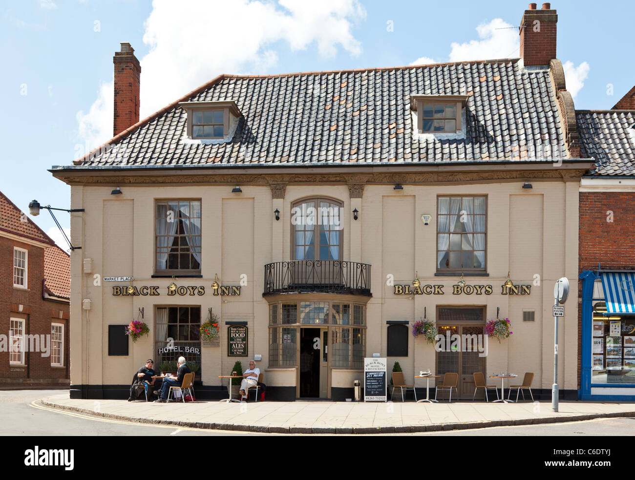 The Black Boys Inn Market place, Aylsham, Norfolk Stock Photo