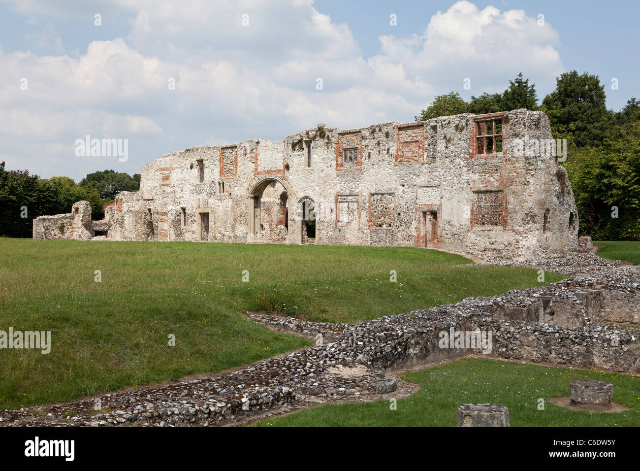 Our Lady of Thetford Cluniac medieval Priory ruins, Norfolk, UK, Stock Photo