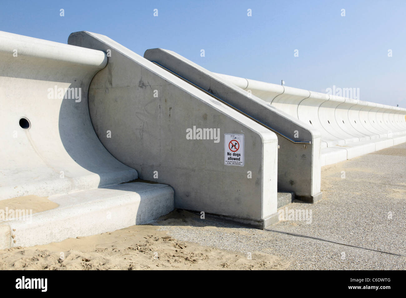 Sea defence wall Dymchurch Kent Stock Photo Alamy