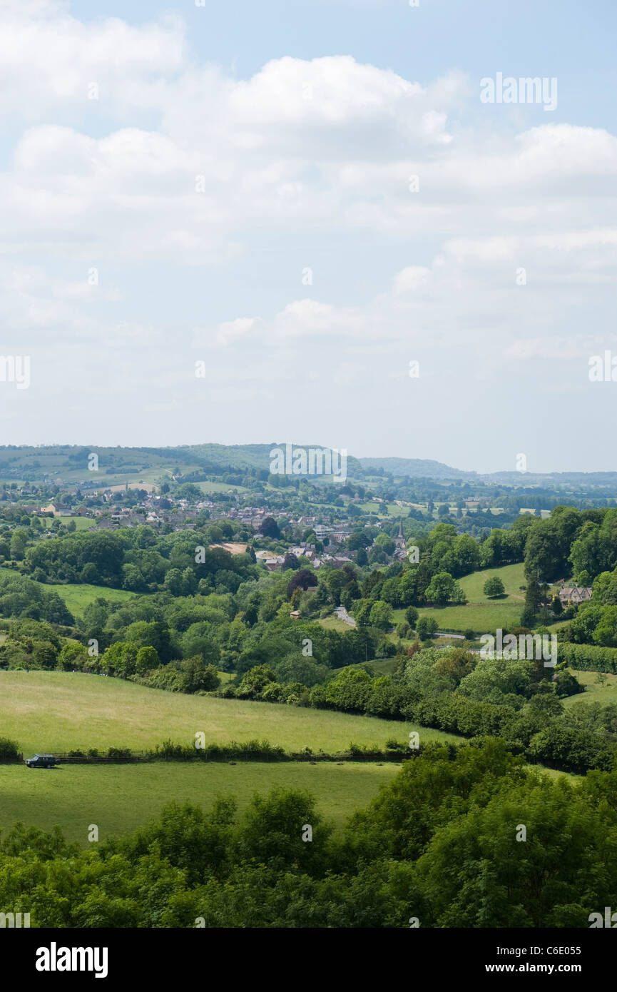 The Slad Valley near Stroud from Swift's Hill Nature Reserve, Gloucestershire, The Cotswolds, England, United Kingdom Stock Photo