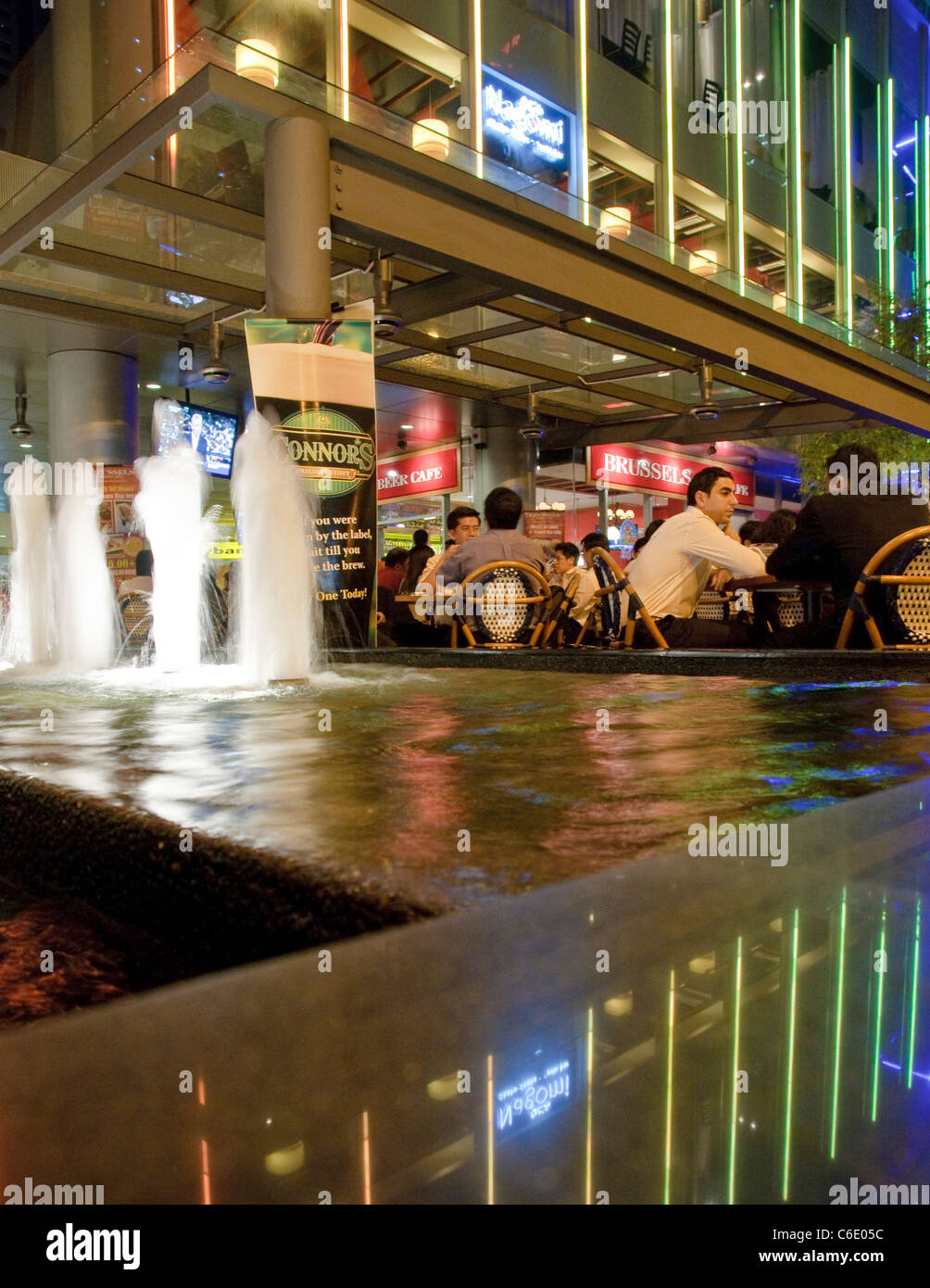 Street cafe at night, nightlife, Kuala Lumpur, Malaysia, Southeast Asia, Asia Stock Photo