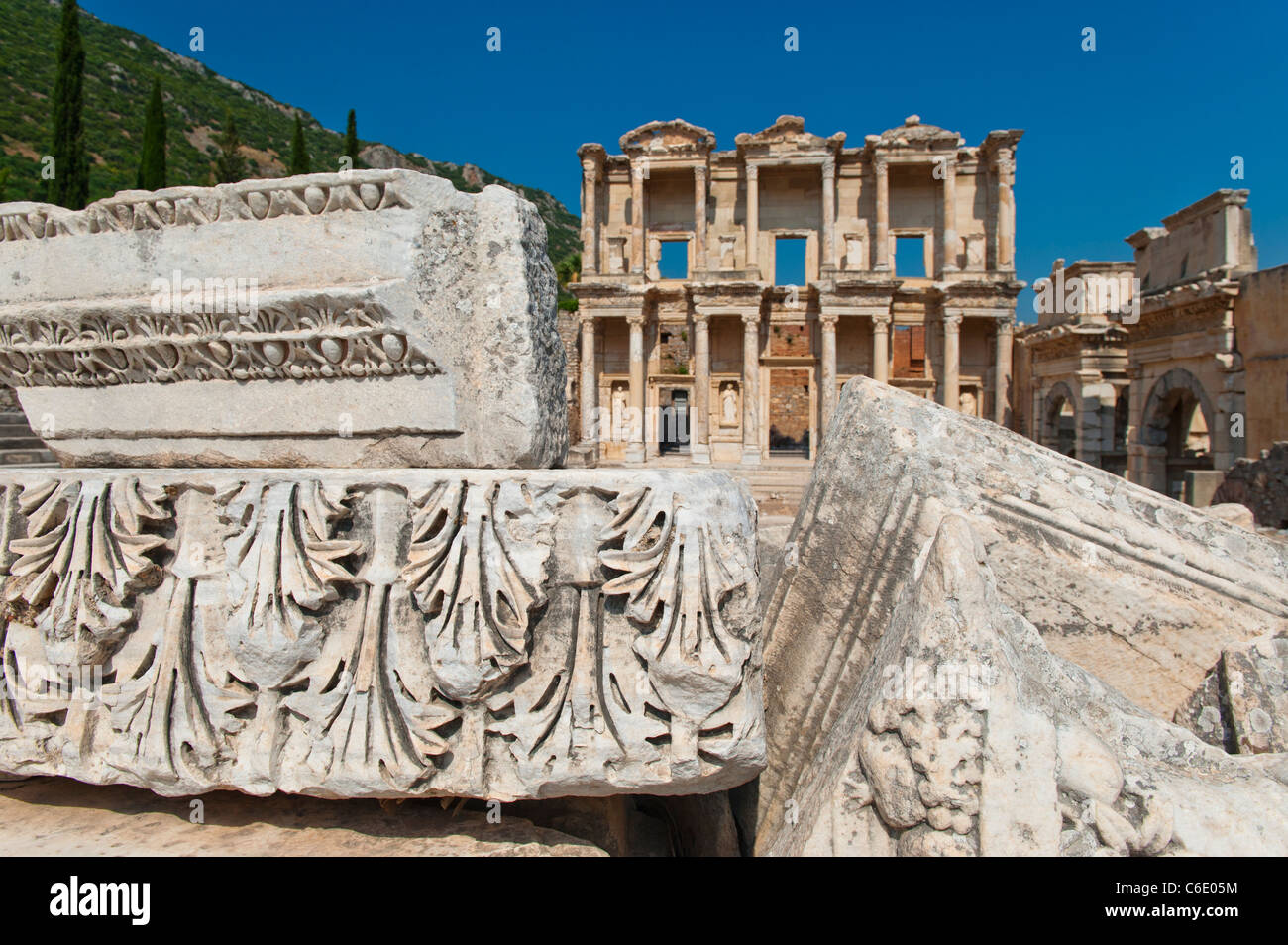 Turkey, Ephesus, Library of Celsus Stock Photo