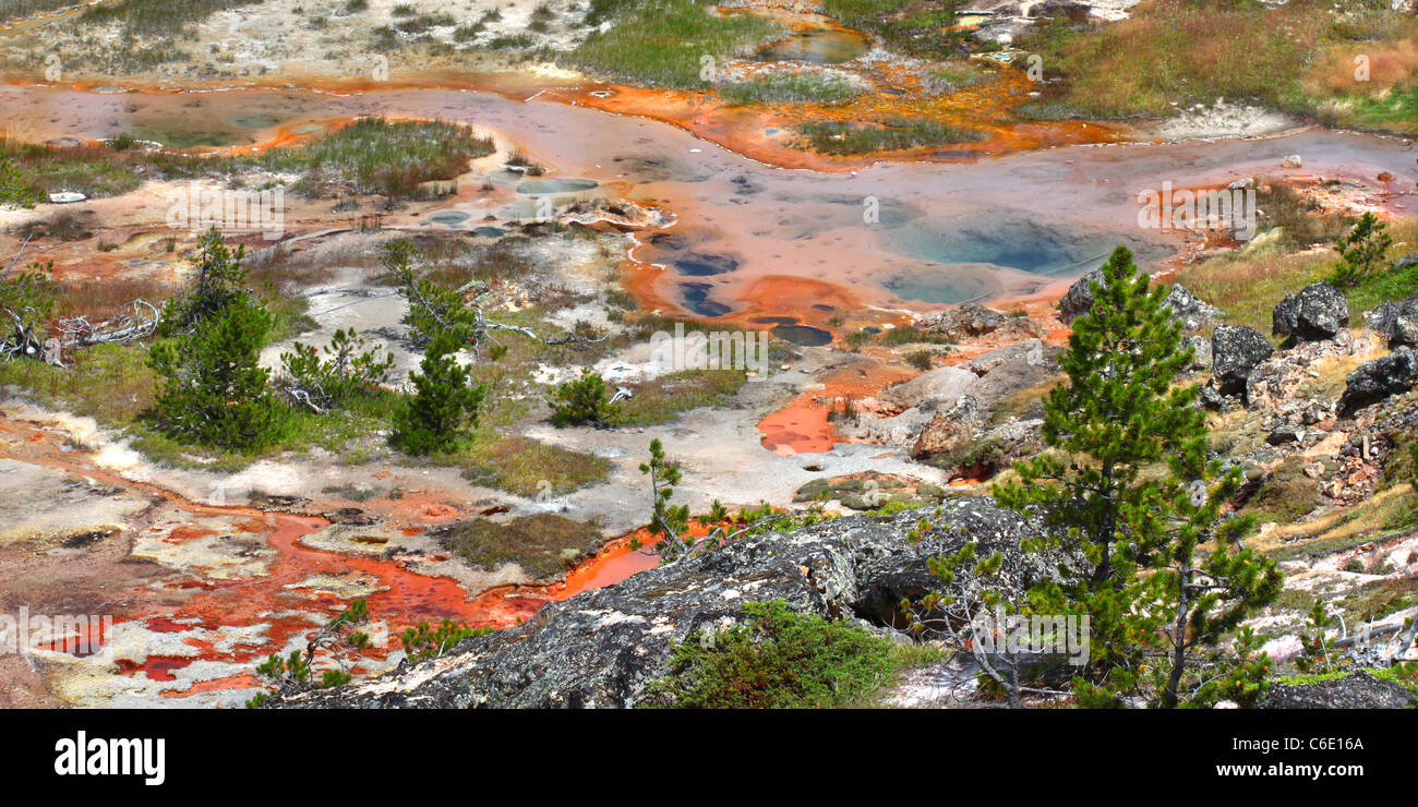 Artist Paint Pots Yellowstone Stock Photo Alamy