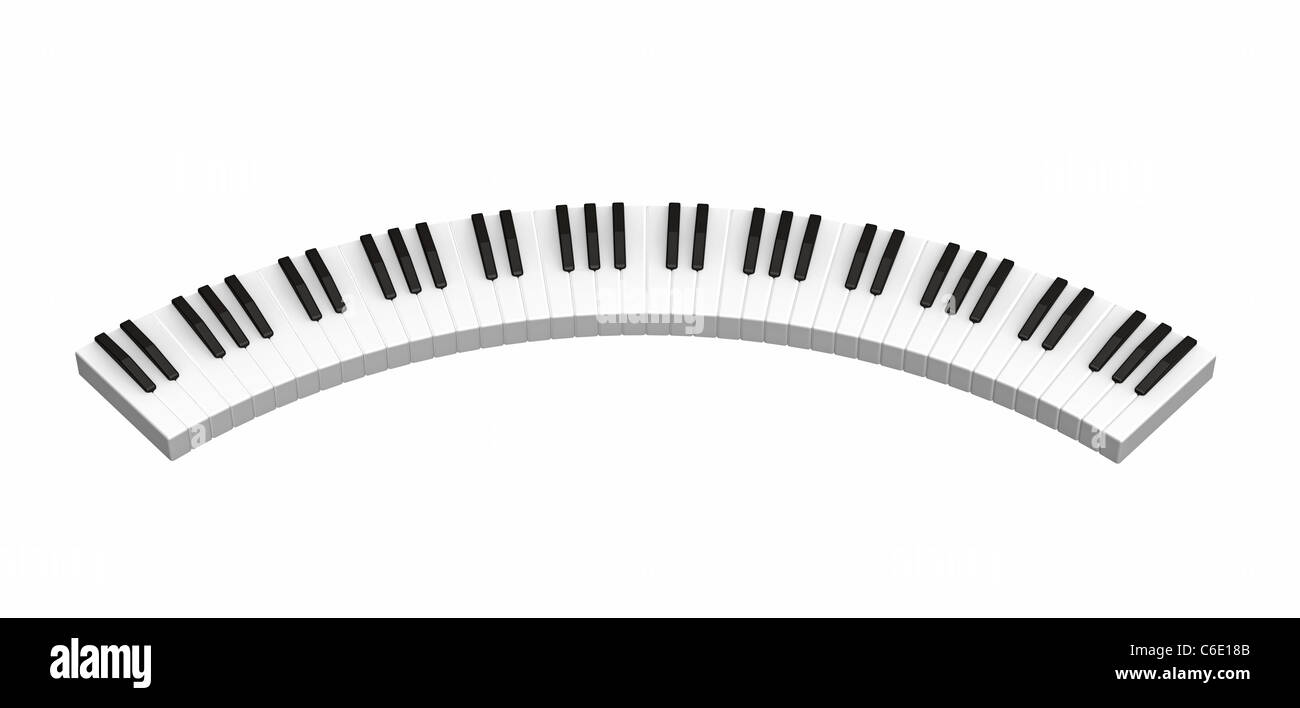 Black and white keys on music keyboard Stock Photo