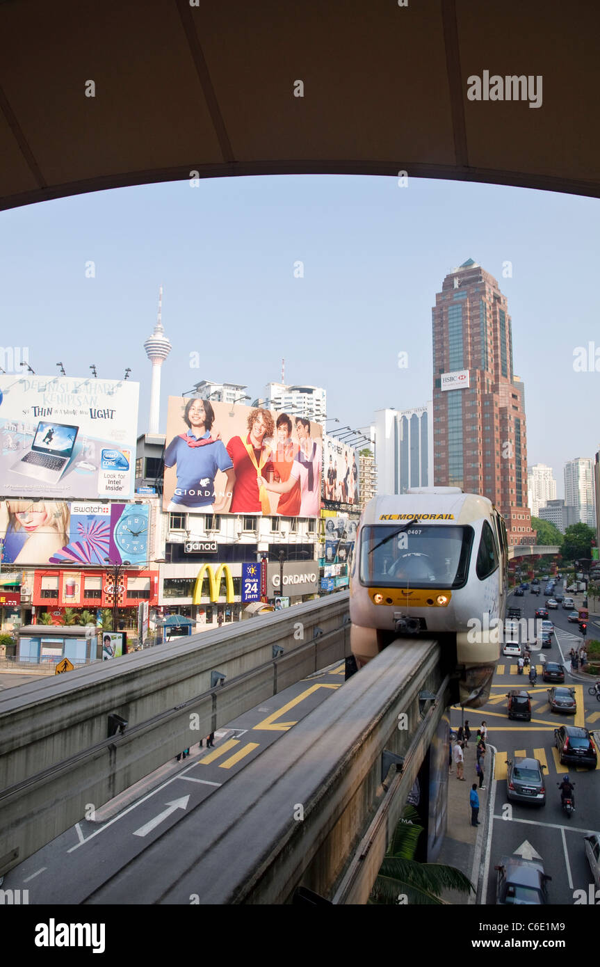 Monorail, Kuala Lumpur, Malaysia, Southeast Asia, Asia Stock Photo