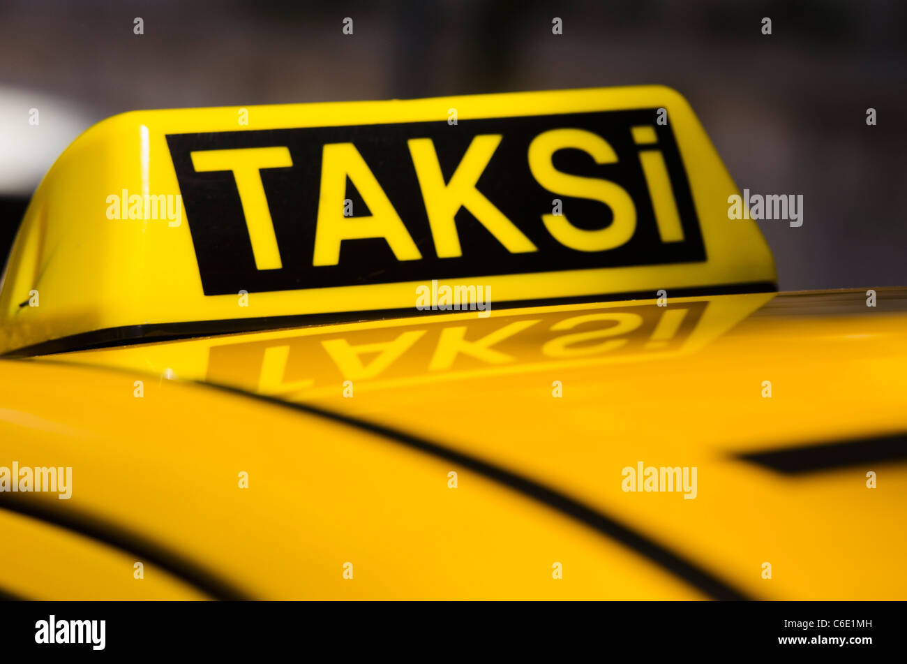 Turkey, Istanbul, Yellow taxi Stock Photo