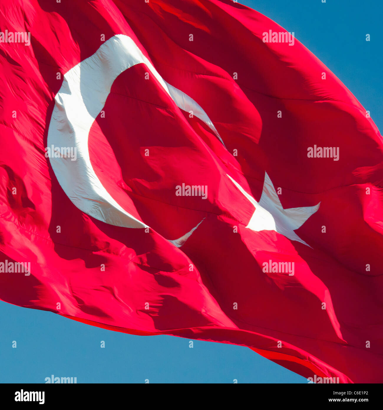 Turkey, Istanbul, Turkish flag Stock Photo