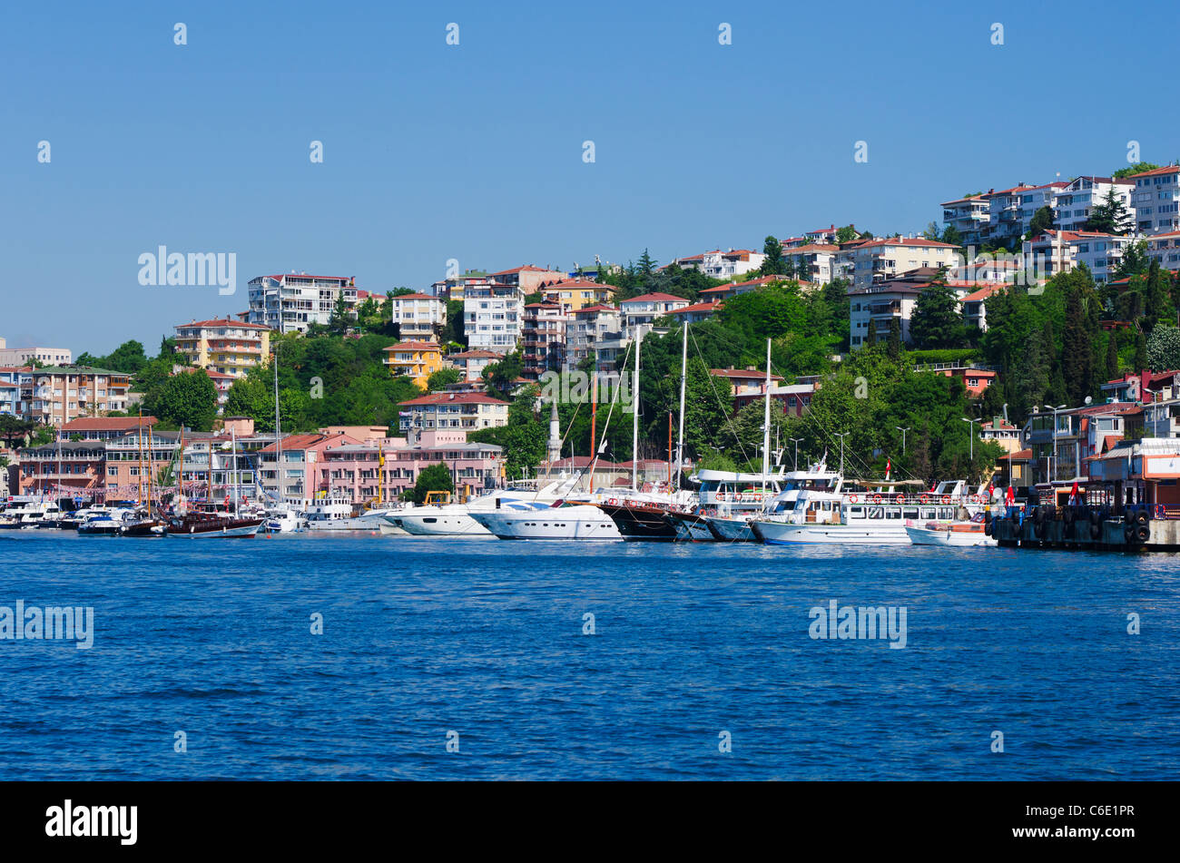 Turkey, Istanbul, Boats on the Bosphorus Stock Photo