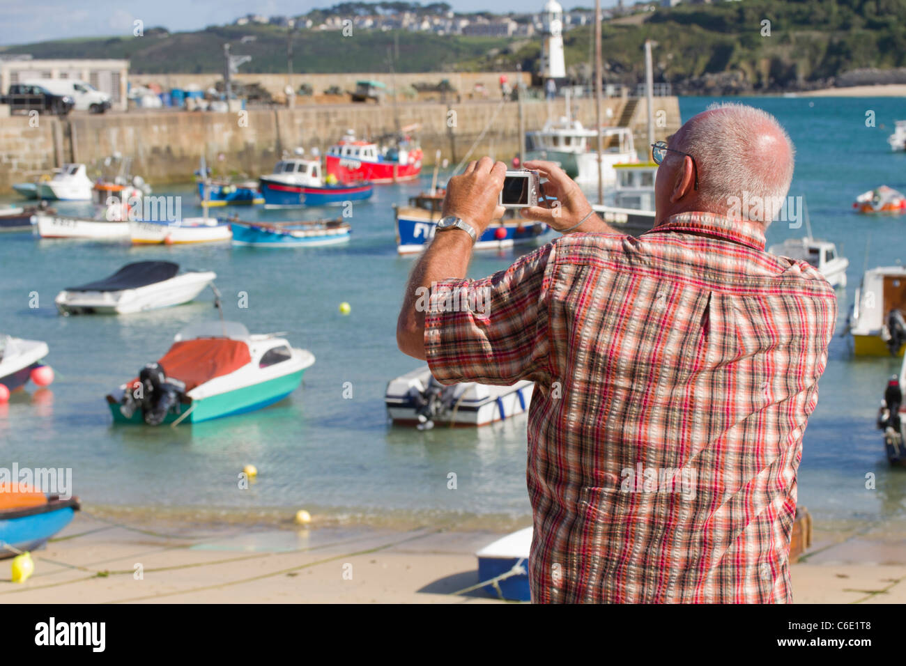 Taking a photo in St Ives Stock Photo
