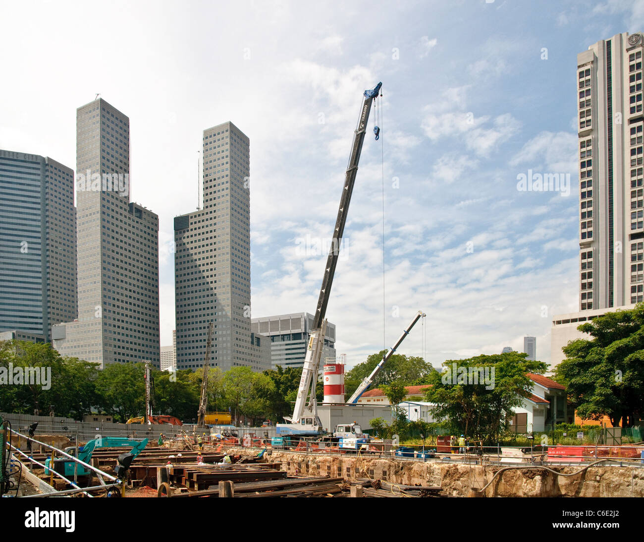 Construction boom, construction site with Sun Tec City Center high-rise ...