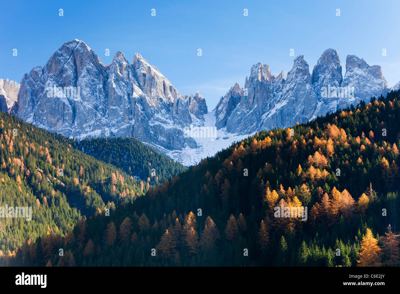 Mountains, Geisler Gruppe/ Geislerspitzen, Dolomites, Trentino-Alto Adige, Italy, Europe Stock Photo