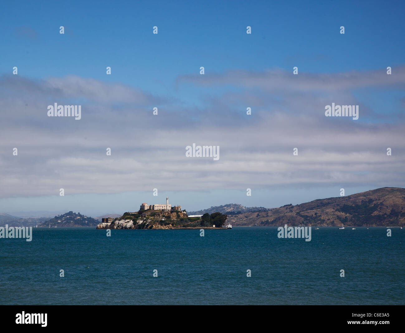 Alcatraz San Francisco bay prison island ocean Stock Photo