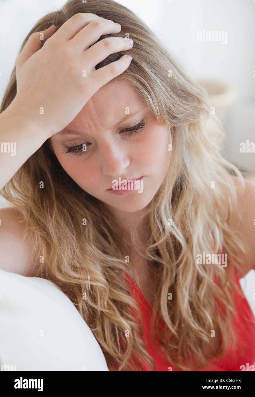 Woman sad pain young hi-res stock photography and images - Alamy