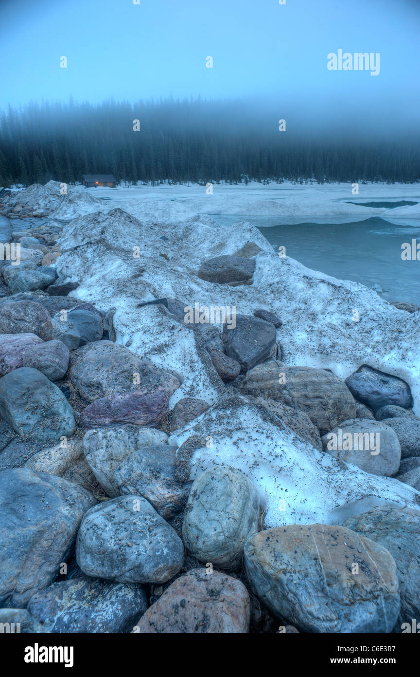 Lake Louise at Dawn Stock Photo - Alamy