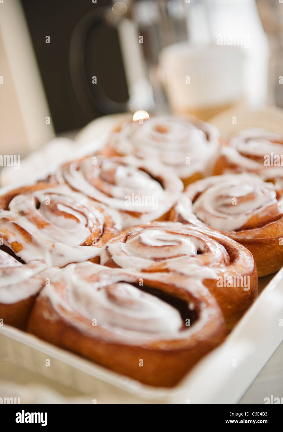 USA, New Jersey, Jersey City, Close up of cinnamon buns Stock Photo