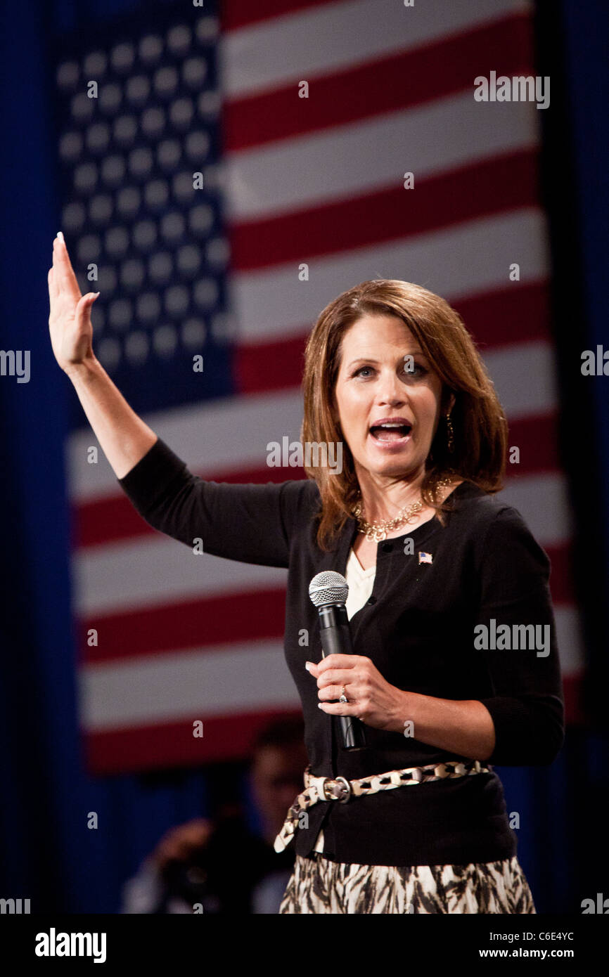 US Republican presidential candidate Rep. Michelle Bachmann during a town hall campaign event Charleston, SC Stock Photo