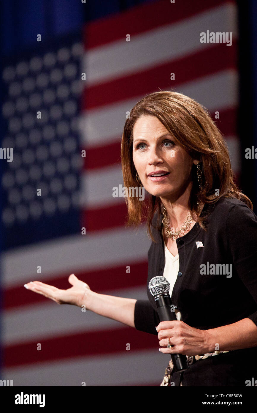 US Republican presidential candidate Rep. Michelle Bachmann during a town hall campaign event Charleston, SC Stock Photo