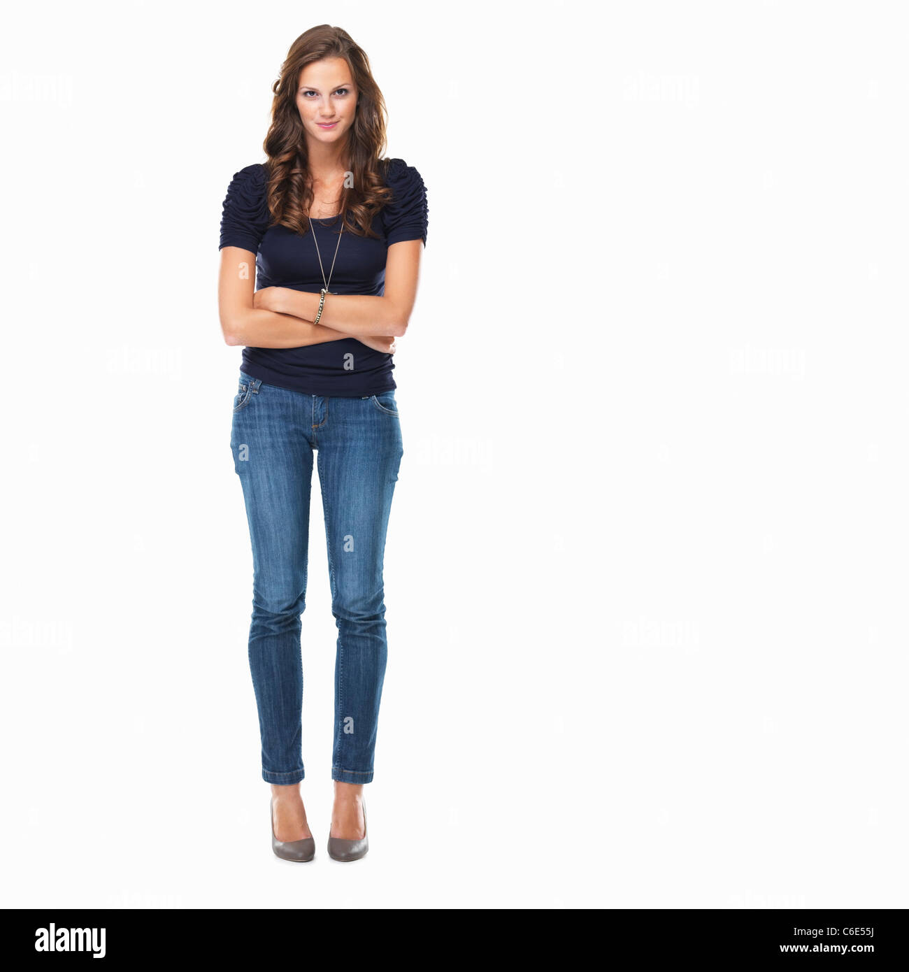 Stylish attractive woman standing Cut Out Stock Images & Pictures - Alamy