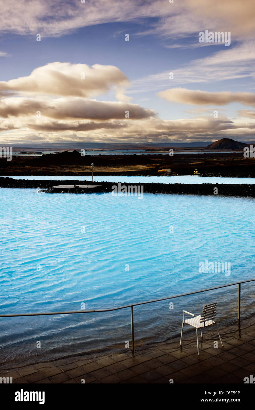 Myvatn nature baths, blue lagoon in Northern Iceland. Stock Photo